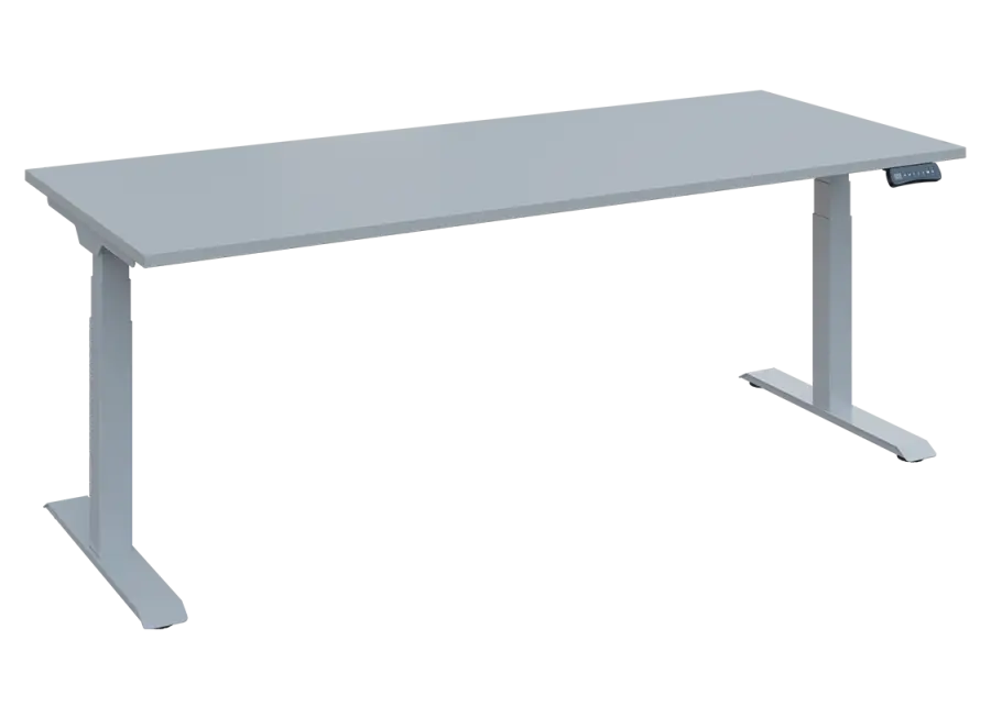 Fleximax 28-18 výškově nastavitelný stůl, kovová podnož stříbrná, deska 25 mm, široký 1800 mm, šedá